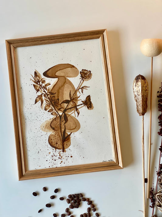 Équilibre Sauvage | A4, Cadre bois inclus : 32,5 cm × 24 cm